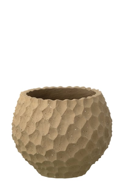 Cachepot bosses + extérieur sable taupe small