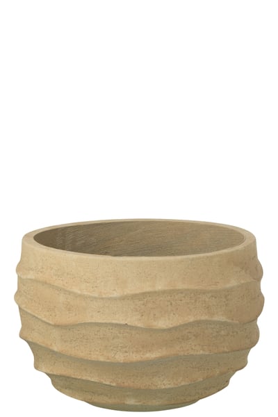 Cachepot vague + extérieur sable beige small
