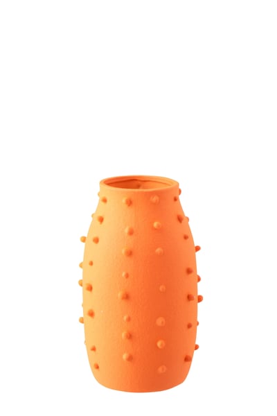 Vase ruby pois grès orange small