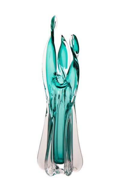 Vase serena verre turquoise large