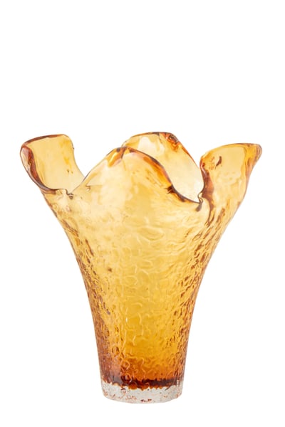 Vase irrégulier verre caramel large