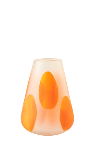 Photophore pois verre orange foncé/transparent small