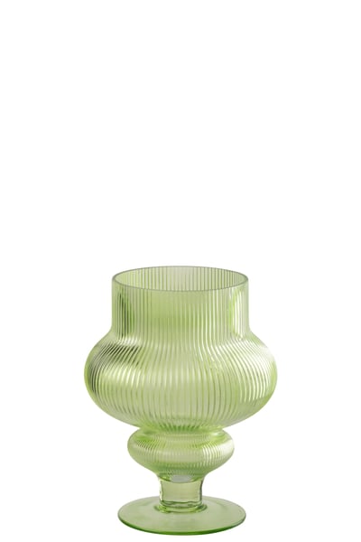 Vase ada cotelé verre vert small