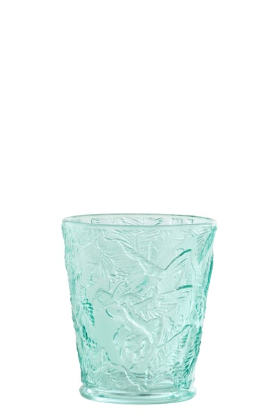 Verre oiseaux verre bleu azur