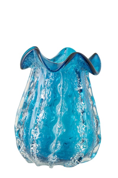 Vase ralph verre bleu large