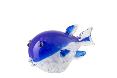 Presse-papier fish verre bleu
