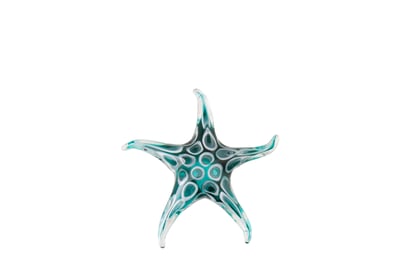 Presse-papier seastar pois verre turquoise