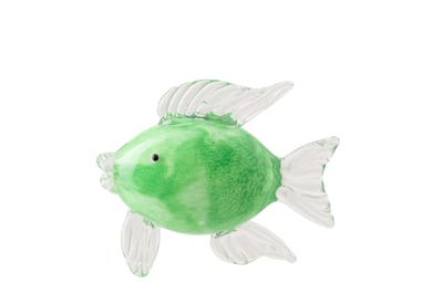 Presse-papier poisson verre vert