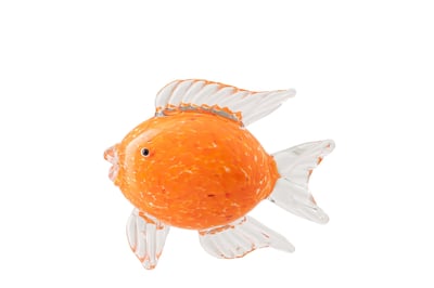 Presse-papier poisson verre orange