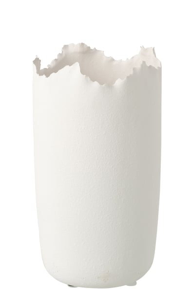 Vase irrégulier argile blanc large