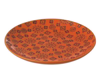 Plateau décoratif billy porcelaine orange/noir