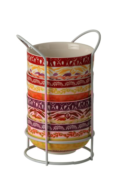 Boite de 4 bol céramique violet/rouge