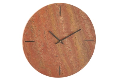 Horloge murale rond marbre terracotta/noir