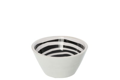 Bol bois de manguier noir/blanc medium