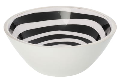 Bol bois de manguier noir/blanc large