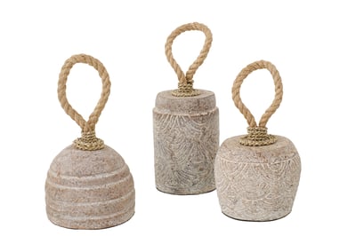 Cale-porte terracotta beige assortiment de 3