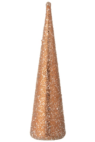 Cone perles verre saumon fonce large