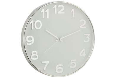 Horloge chiffres arabes plastique argent Horloge chiffres arabes plastique argent