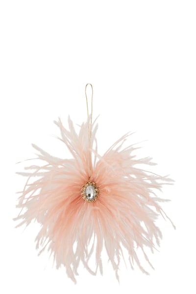 Suspension plumes + pierre saumon fonce Suspension plumes + pierre saumon fonce