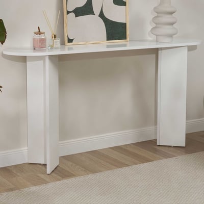 Table d'entrée Sira - 150x35x75cm - ovale - blanc