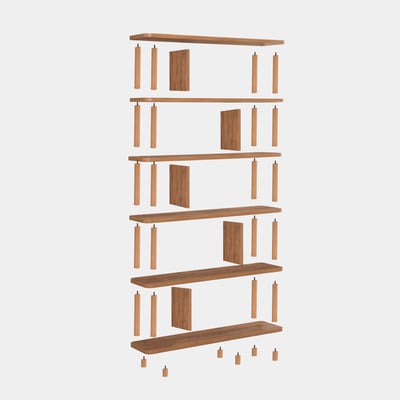 Meta Bibliothèque | 100 % MÉLAMINE | Pin Atlantique