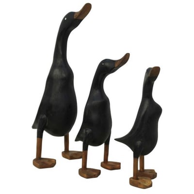 Ensemble de canards en bois faits à la main - Noir Ensemble de canards en bois faits à la main - Noir