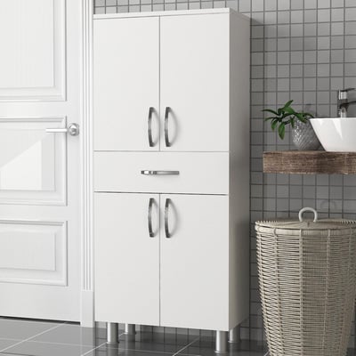 Armoire de salle de bain en bois d'art, épaisseur 18mm, blanc Armoire de salle de bain en bois d'art, épaisseur 18mm, blanc