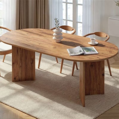 Table à Manger Sabella - 100% MELAMINE - Pin Atlantique - 75 x 90 x 200 cm