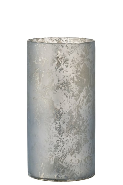 Photophore rond verre bleu glace extra large