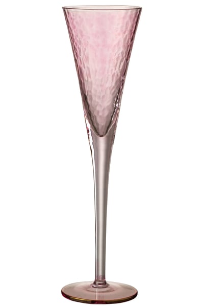 Flute a champagne irregulier verre rose