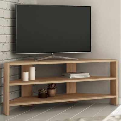 Meuble TV d'angle | 100% Mélamine | Chêne | 114x45x36cm Meuble TV d'angle | 100% Mélamine | Chêne | 114x45x36cm