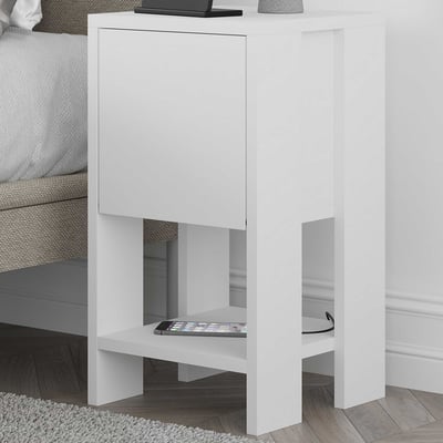 Ema Table de chevet | 100 % MÉLAMINE | Blanc