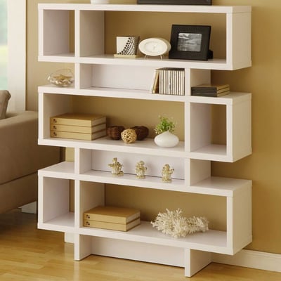 Elze Bibliothèque | 100 % MÉLAMINE | Blanc