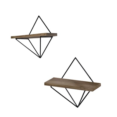 Wr046 Étagère murale décorative en bois | 100 % bois d'épicéa | Noyer, noir