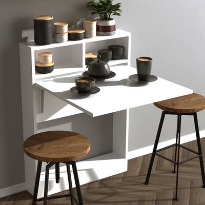 Table pliante Elegance - Epaisseur 18mm - 70x96x15cm - Capacité 25kg - Blanc