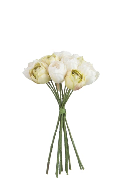 Bouquet tulipe 12 fleurs polyester blanc/vert Bouquet tulipe 12 fleurs polyester blanc/vert
