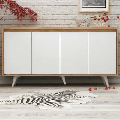Shans Console | 100 % MÉLAMINE | Chêne Blanc