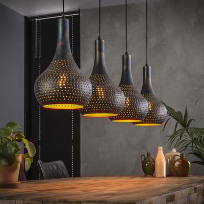 Suspension Cone 4 abat-jour - noir/brun Suspension Cone 4 abat-jour - noir/brun