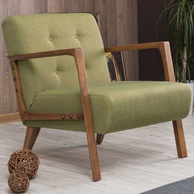 Kemer Fauteuil à oreilles | Bois de hêtre | Vert