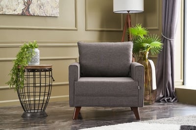 Atelier Del Sofa Canapé 1 place | Tissu Easy Clean | Marron