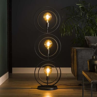 Lampadaire Vladislav 124 cm - charbon de bois