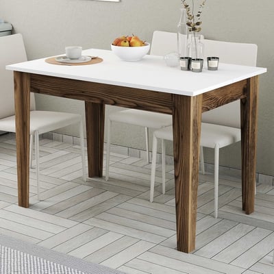 Table de cuisine Woody Fashion - 110x72x75 cm - Noyer/blanc 