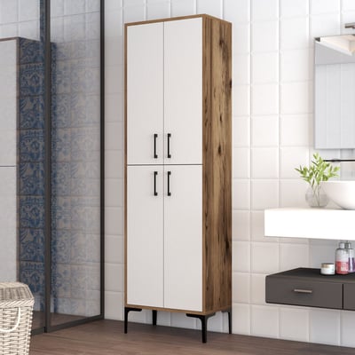 Woody Fashion armoire de rangement | 100% Mélamine | Pied en métal | Noyer blanc Woody Fashion armoire de rangement | 100% Mélamine | Pied en métal | Noyer blanc