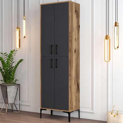 Berlin AS Meuble à chaussures | 100 % MÉLAMINE | Noyer, Anthracite