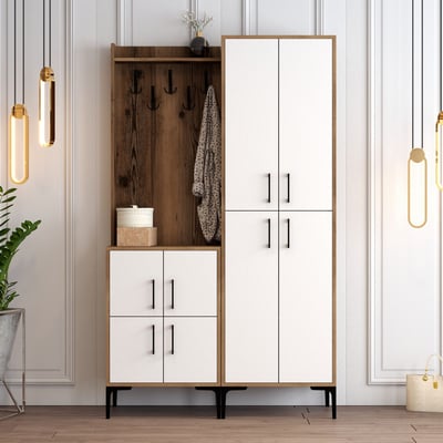 Armoire de vestiaire | Mélaminé | Epaisseur 18mm | Noyer Blanc Armoire de vestiaire | Mélaminé | Epaisseur 18mm | Noyer Blanc