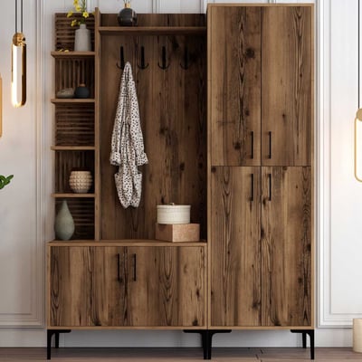 Viyana DA Meuble d'entrée | 100 % MÉLAMINE | Noyer