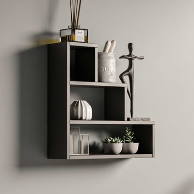 Piramit Étagère murale | 100 % MÉLAMINE | Anthracite