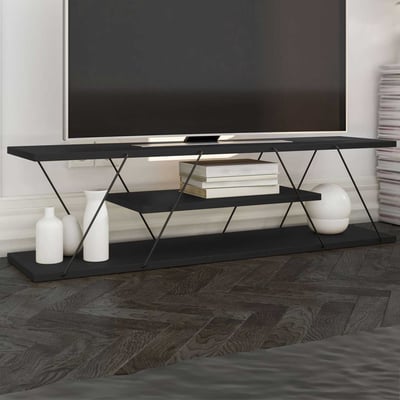 Canaz Meuble TV | 100 % MÉLAMINE | Anthracite, Gris