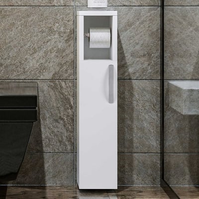 Meuble de salle de bain design Kalune - Epaisseur 18mm | 15x65x12 | Mélaminé | Blanc Meuble de salle de bain design Kalune - Epaisseur 18mm | 15x65x12 | Mélaminé | Blanc