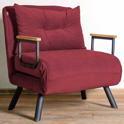 Sando Canapé-lit 1 place | Structure en métal | Bordeaux